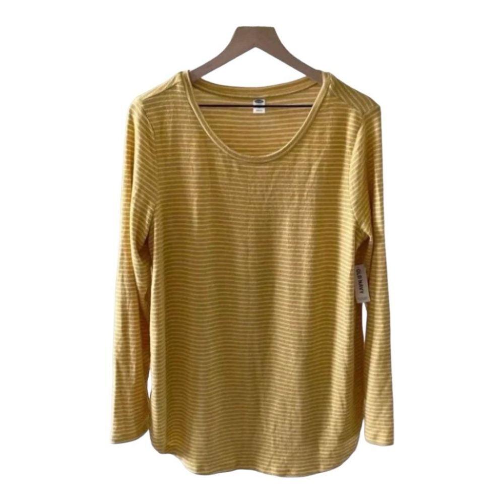 Old Navy Striped Long Sleeve Top Crew Neck Tee‎ T-Shirt Casual XL